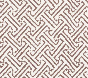 China Seas Fabric: Java Grande - Custom New Brown on White Belgian Linen / Cotton