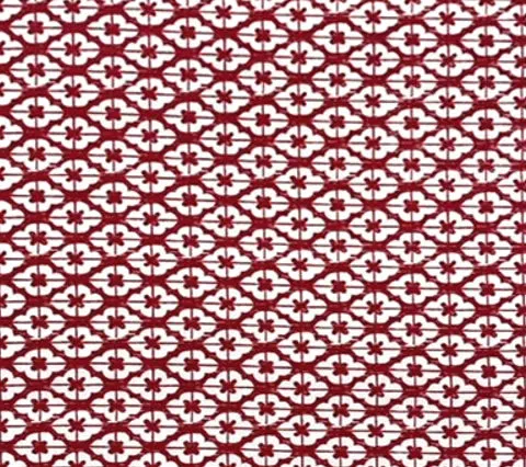 China Seas Fabric: Kyoto - Custom Red on Tinted Belgian Linen / Cotton