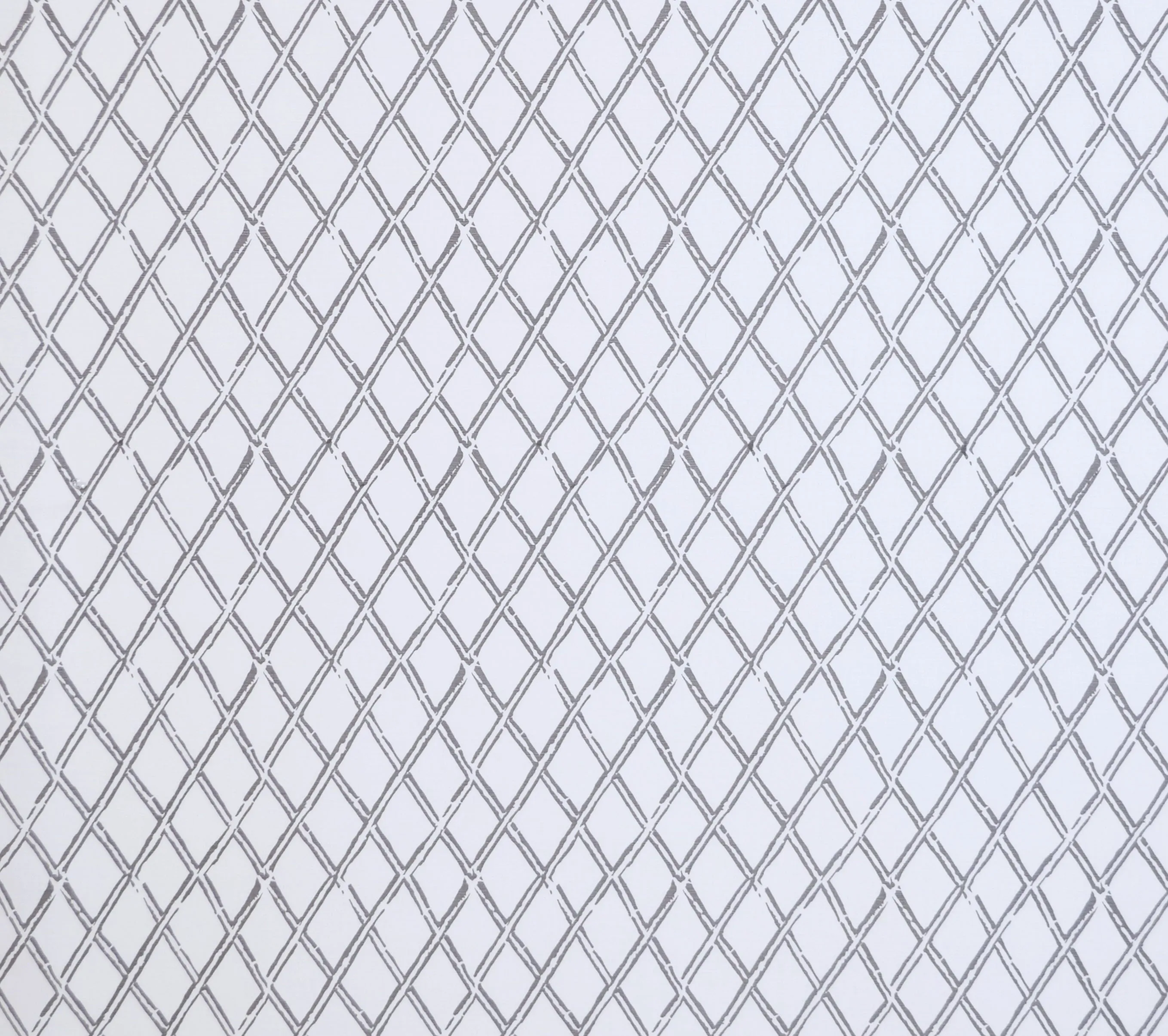 China Seas Fabric: Lyford Diamond Bamboo - Custom Steel Gray on White Belgian Linen/Cotton
