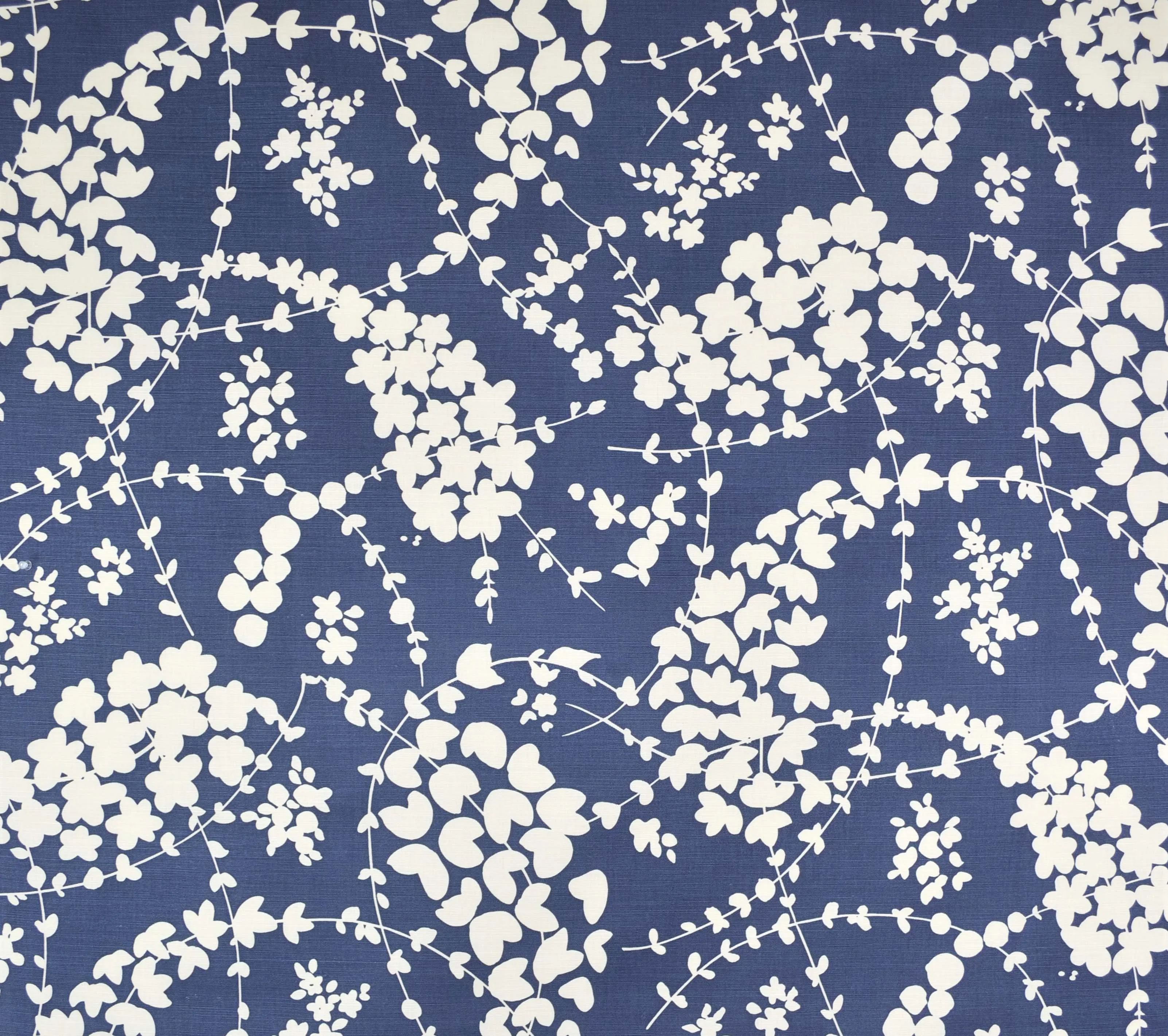 China Seas Fabric: Lysette Reverse - Custom Navy on Tinted Belgian Linen / Cotton