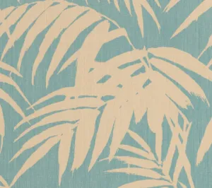 China Seas Fabric: Martinique Reverse - Custom Aqua on Tan 100% Linen