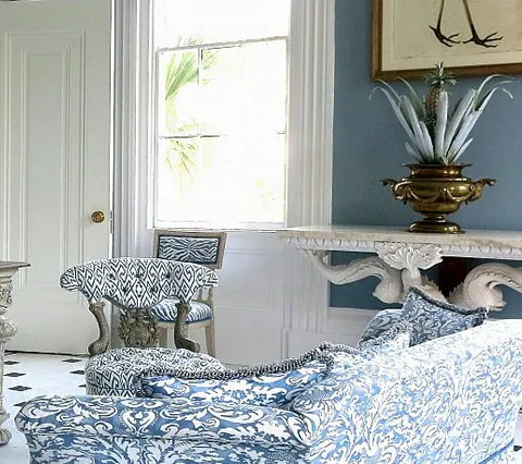 China Seas Fabric: Nairobi - Custom Beige on Tinted Belgian Linen / Cotton