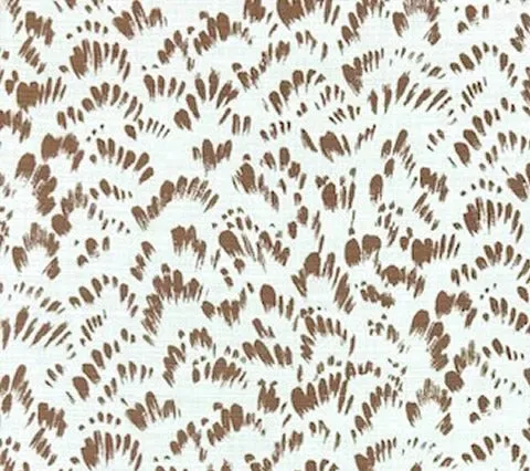 China Seas Fabric: Passy II Custom Brown on Tinted Belgian Linen / Cotton