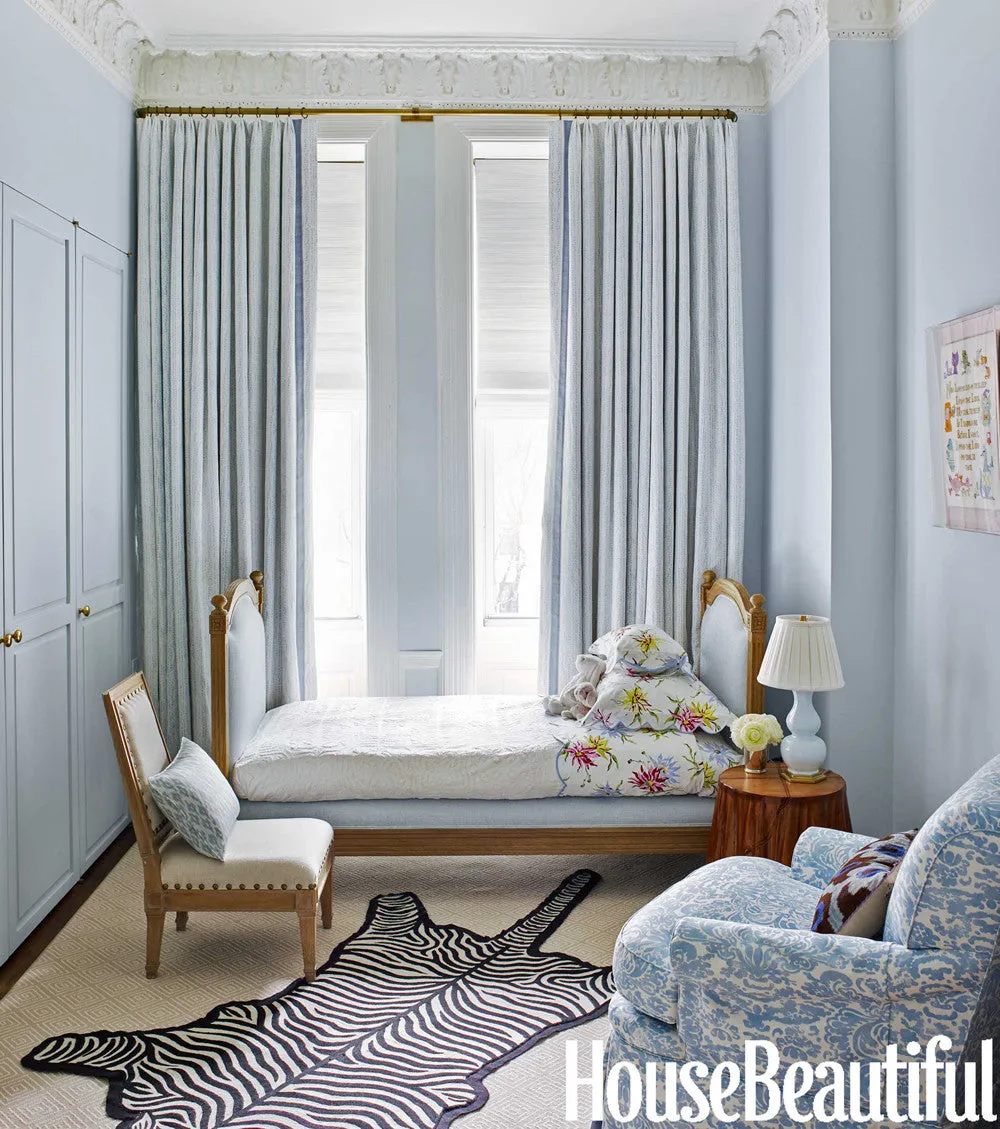 China Seas Fabric: San Marco - Custom Zibby Blue on White Belgian Linen / Cotton