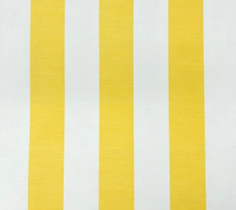 China Seas Fabric: Sand Bar Stripe 3"- Custom Yellow on White Belgian Linen / Cotton