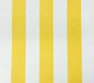 China Seas Fabric: Sand Bar Stripe 3"- Custom Yellow on White Belgian Linen / Cotton