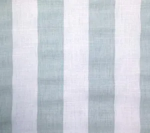 China Seas Fabric: Sand Bar Stripe - Custom Dusty Turquoise on White Belgian Linen / Cotton