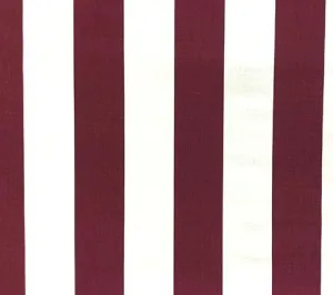 China Seas Fabric: Sand Bar Stripe - Custom Plum Raisin on White Belgian Linen / Cotton