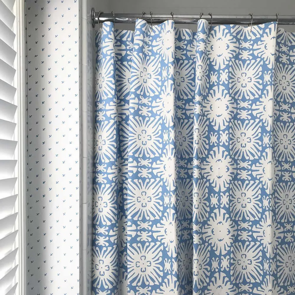 China Seas Fabric: Sigourney Small Scale Reverse - Custom Red on White Belgian Linen / Cotton