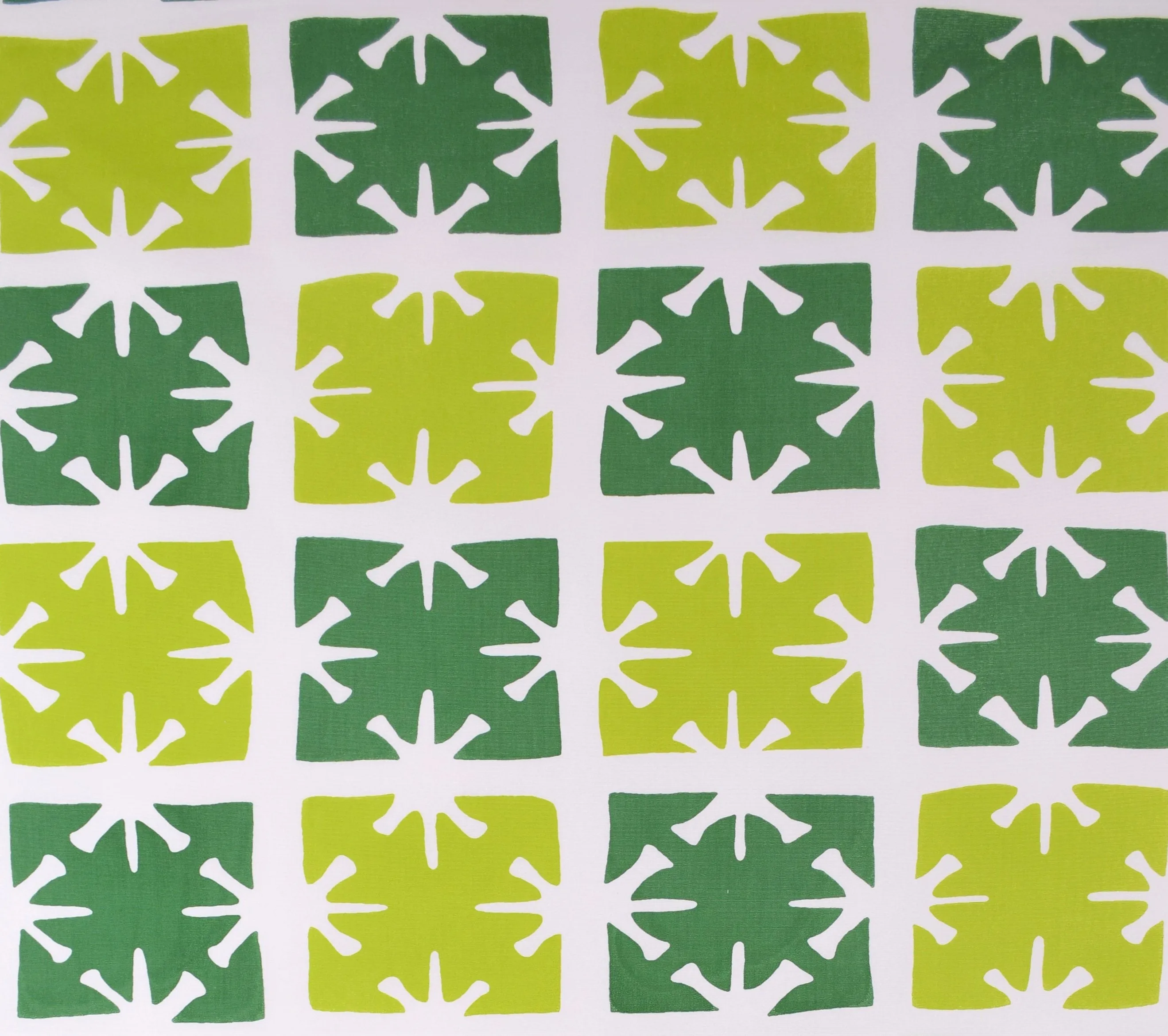 China Seas Print: Georgia Large Scale - Custom Forest Green / Lime on White Belgian Linen/Cotton