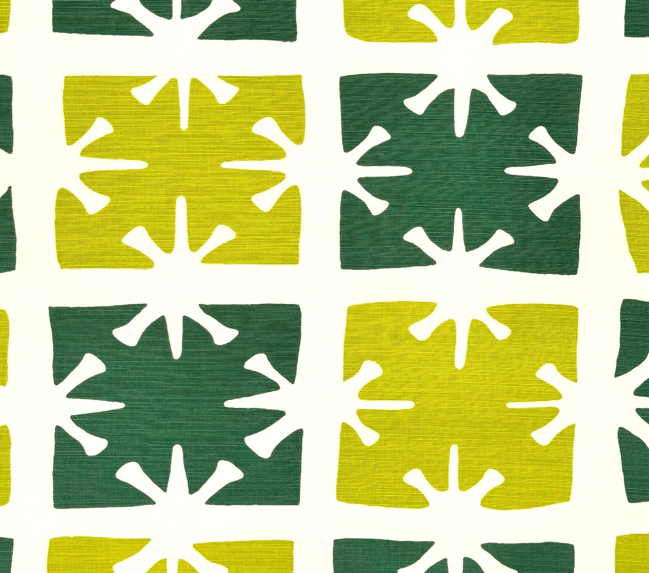 China Seas Print: Georgia Large Scale - Custom Forest Green / Lime on White Belgian Linen/Cotton