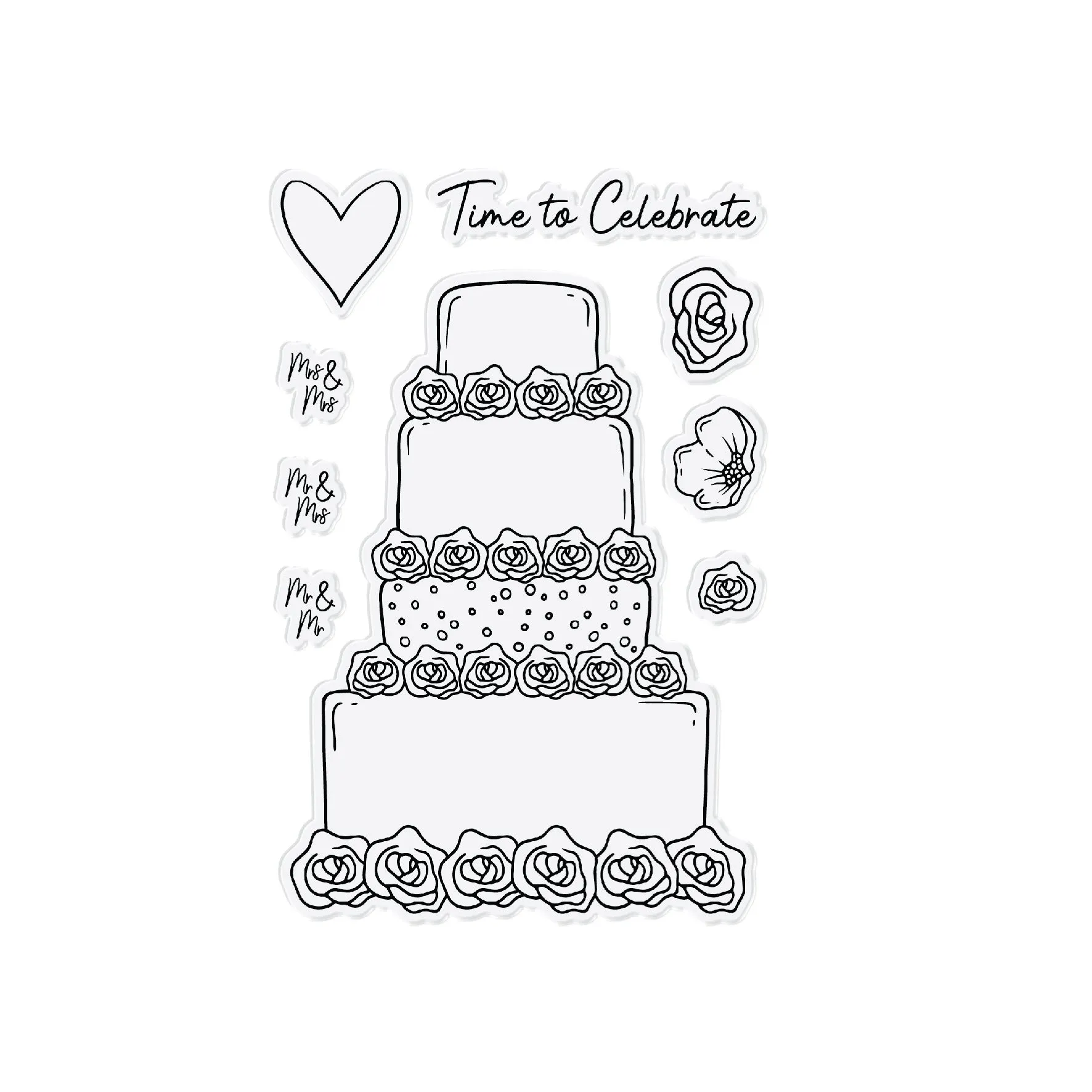 Chloes Creative Cards Die & Stamp Set - Wedding Cake