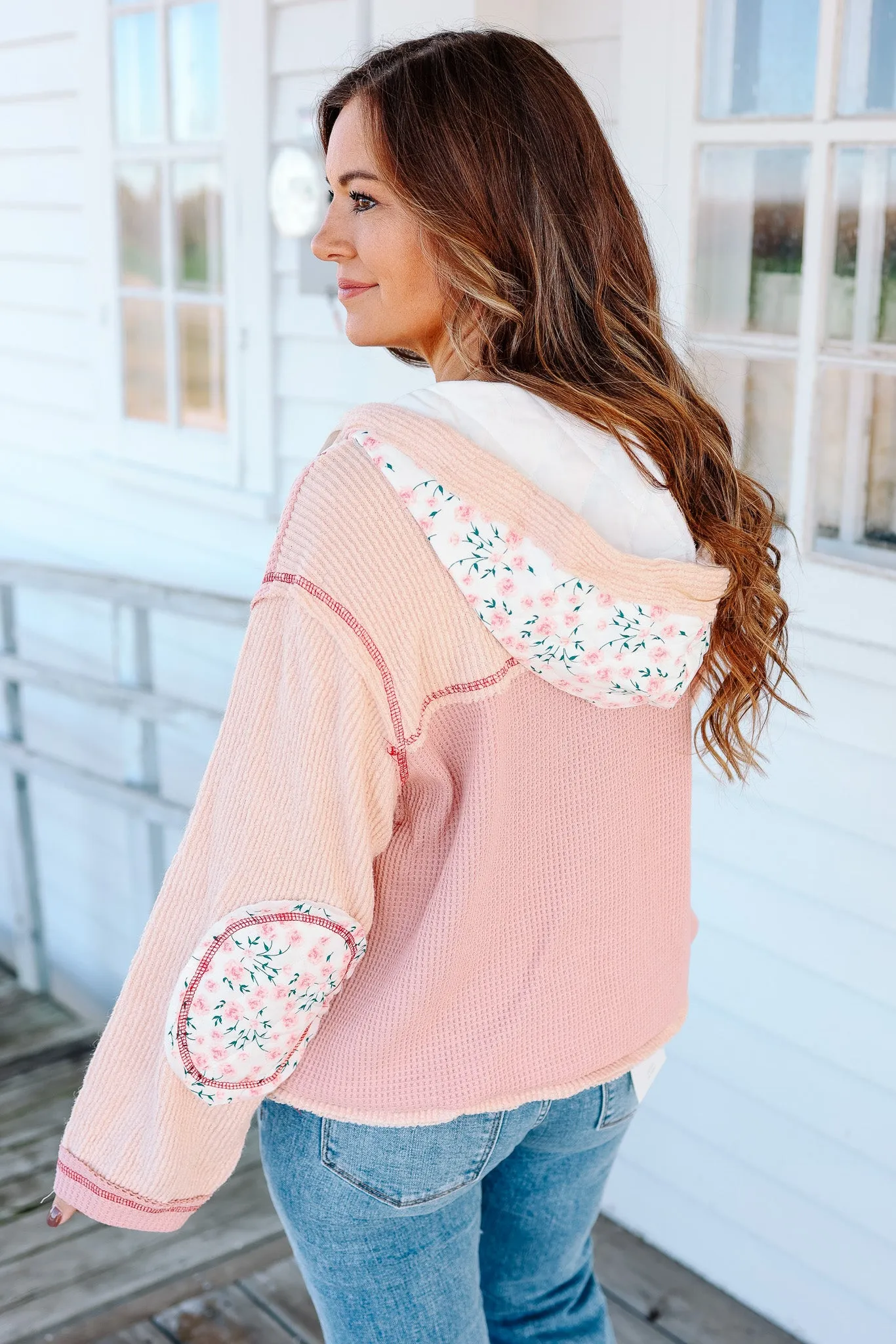 Clare Floral Quilted Jacket - Pink Multi