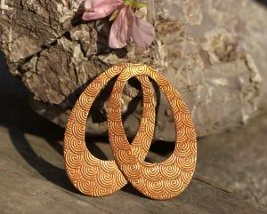 Copper Teardrop 56mm x 34mm Spiral Pattern Blanks Shape Cutout Blank for Enameling Metalworking Jewelry Making