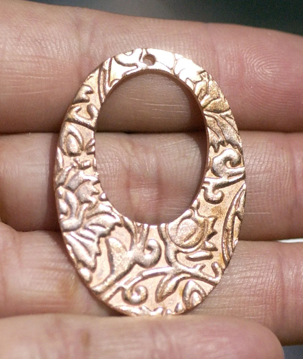 Copper Teardrop Hoops 22g Shape Cutout Blank for Stamping, Enameling, Metalworking, Patinas Blanks Variety of Metals - 4 pieces