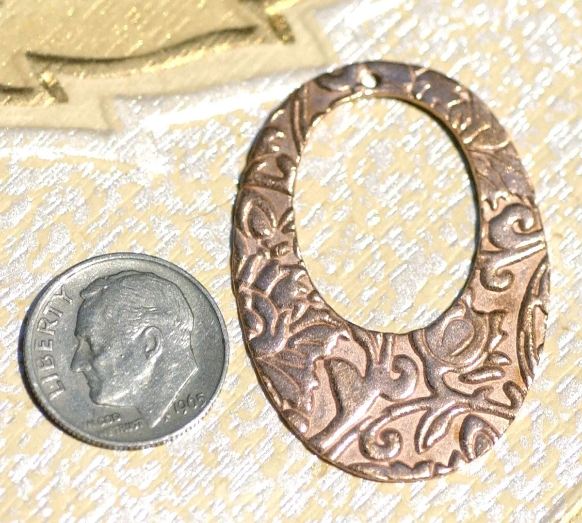 Copper Teardrop Hoops 22g Shape Cutout Blank for Stamping, Enameling, Metalworking, Patinas Blanks Variety of Metals - 4 pieces