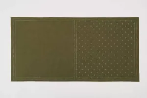 Cosmo Sashiko Cotton & Linen Precut Fabric - Kasuri - Khaki -- Lecien