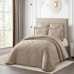 Cotton Co Helsinki Jacquard Comforter 5 Piece Queen Camel HLC11