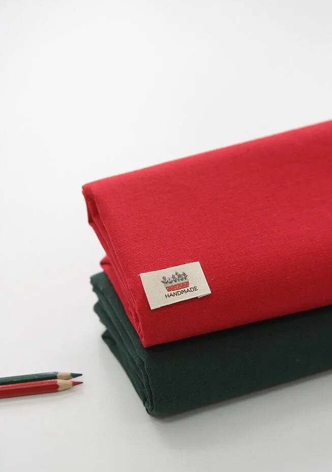 Cotton Linen Fabric, Solid Linen Blend, Christmas Colors, Red Cotton Linen, Green Cotton Linen, Quality Korean Fabric  - By the Yard /86743