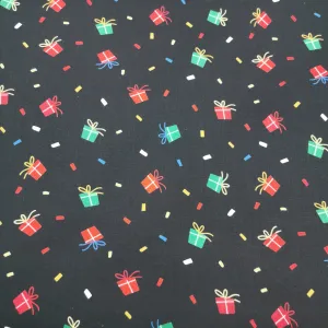 Cotton Poplin, Presents, Black