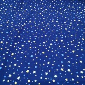 Cotton Poplin, Stars, Navy- 2 metre piece