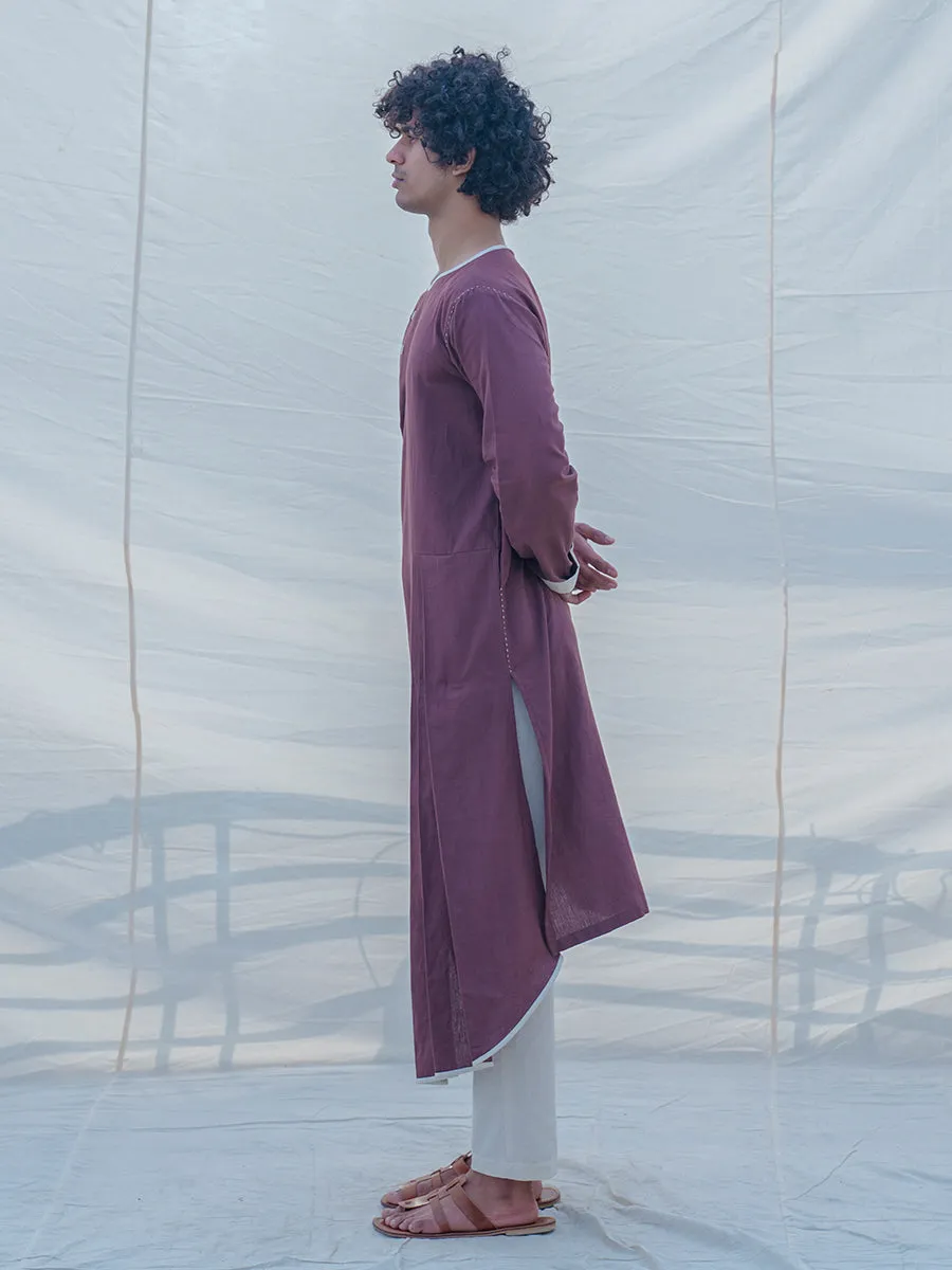 Cotton X Linen Brown Kurta