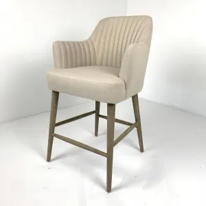 Counter Arm Stool in Ecru Linen