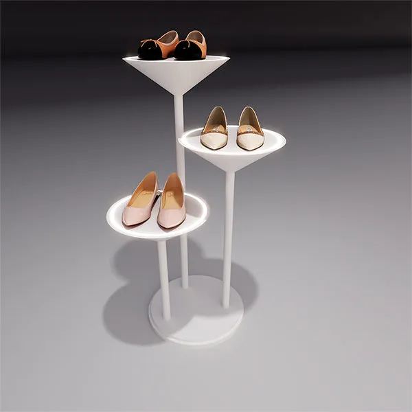 CR036 Shoe and Bag Display Stand Round Holder Lighted