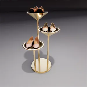 CR036 Shoe and Bag Display Stand Round Holder Lighted