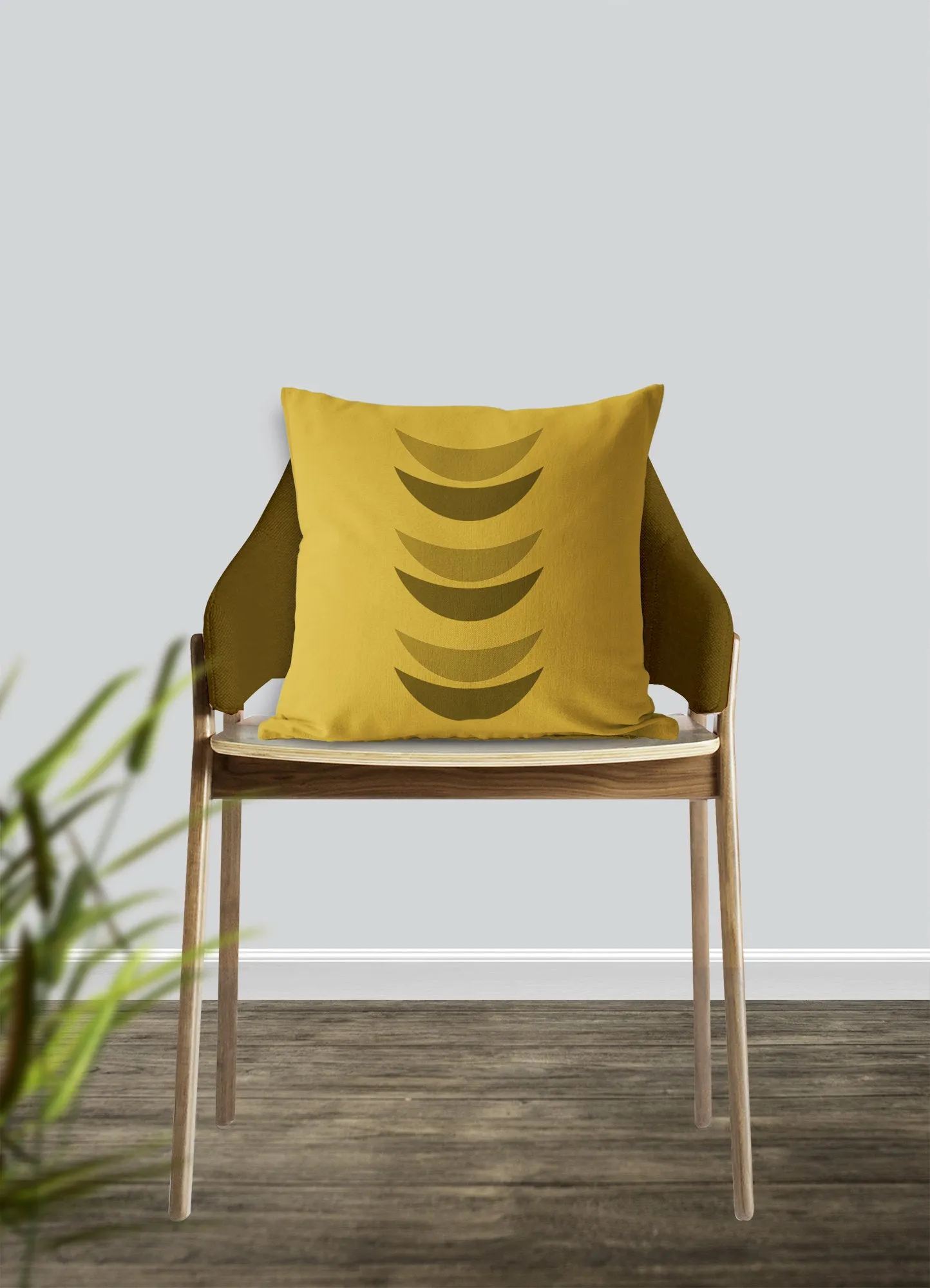 Crescent moon pillow, yellow pillow, mid century, boho modern pillow, Interior decor, home decor, pillow cover and insert, accent pillow