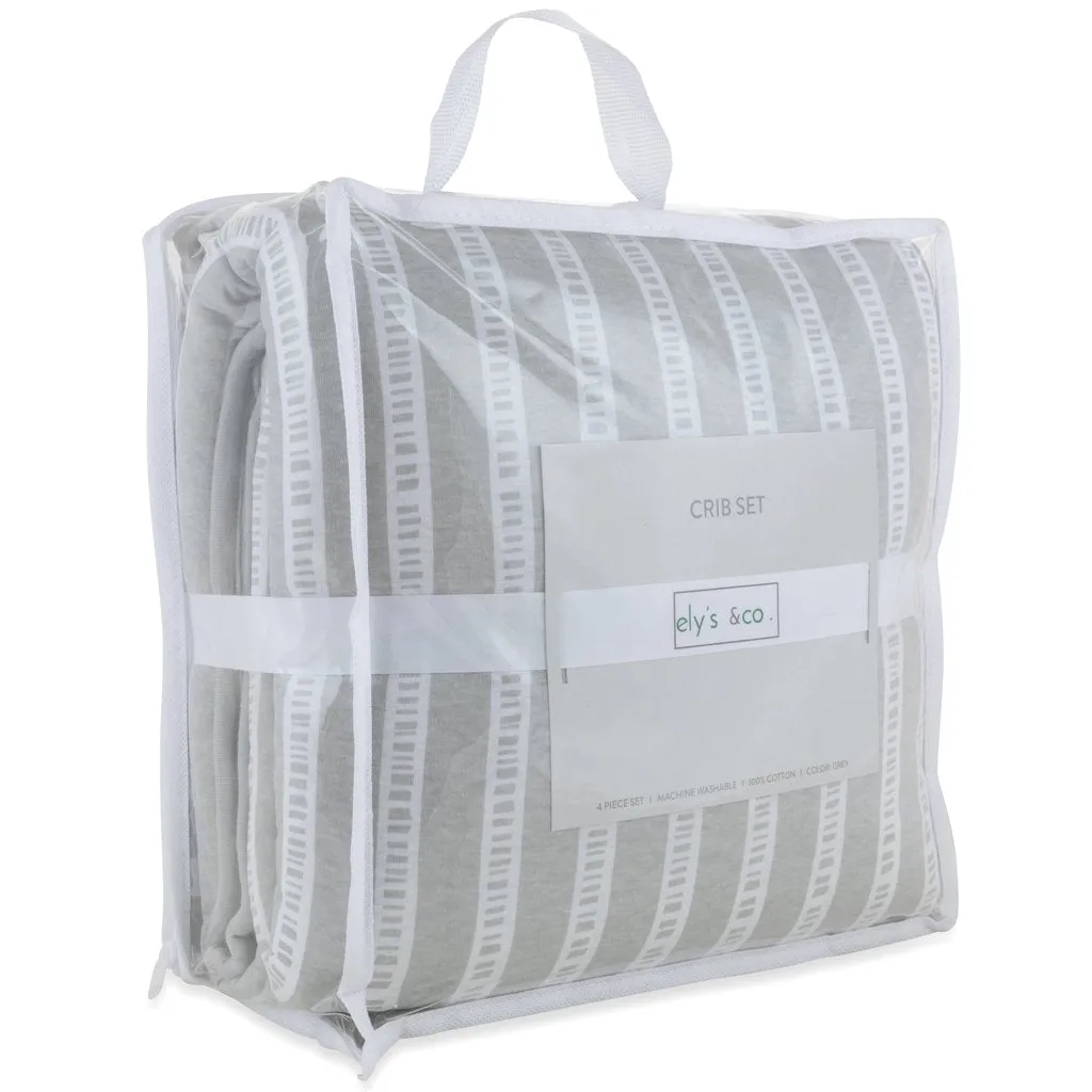 Crib Set - 4 Piece - Grey
