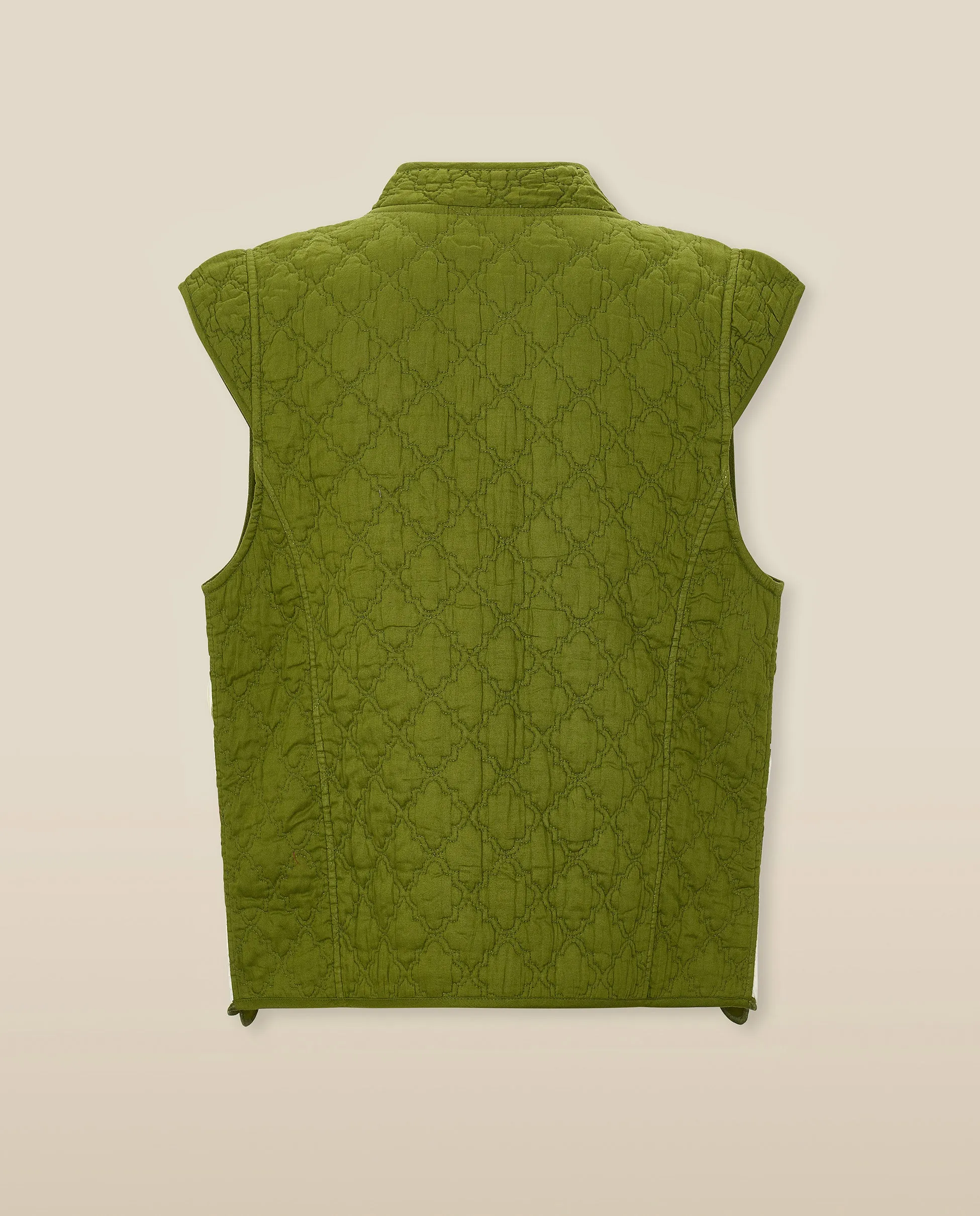 CRISTINA | Green Flower Cotton Vest