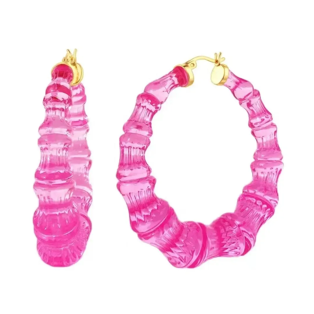 CRYSTAL CLEAR BAMBOO HOOPS (ROUND)