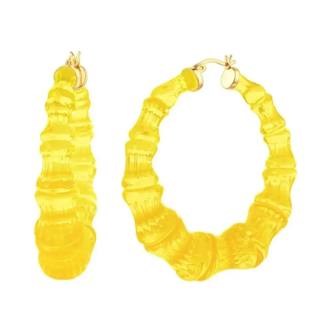 CRYSTAL CLEAR BAMBOO HOOPS (ROUND)