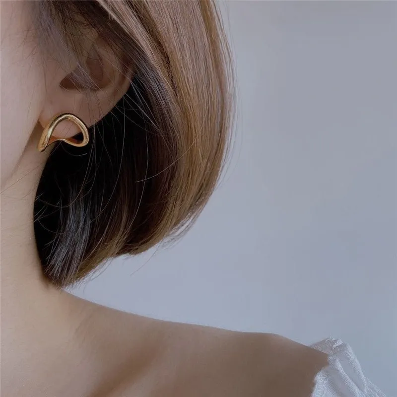 Curved Dome Stud Earrings