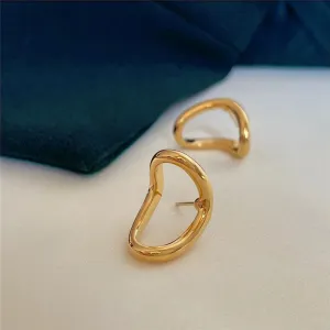Curved Dome Stud Earrings