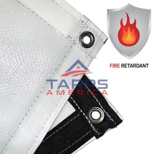 Custom 20 mil Ultimate Duty White/White Fire Retardant Poly Tarp