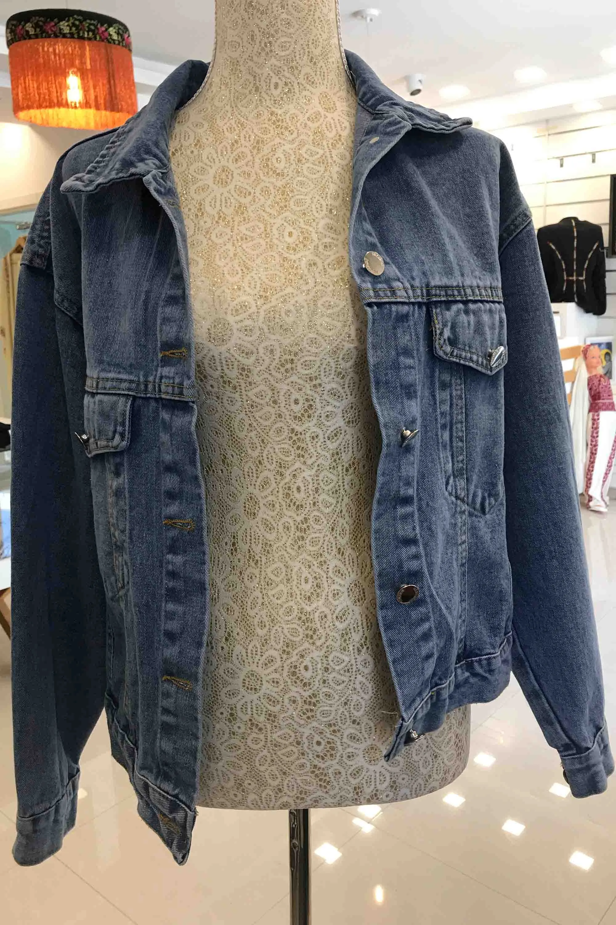 Custom Order - Ramallah Chest Panel Hand Embroidered Jeans Jacket