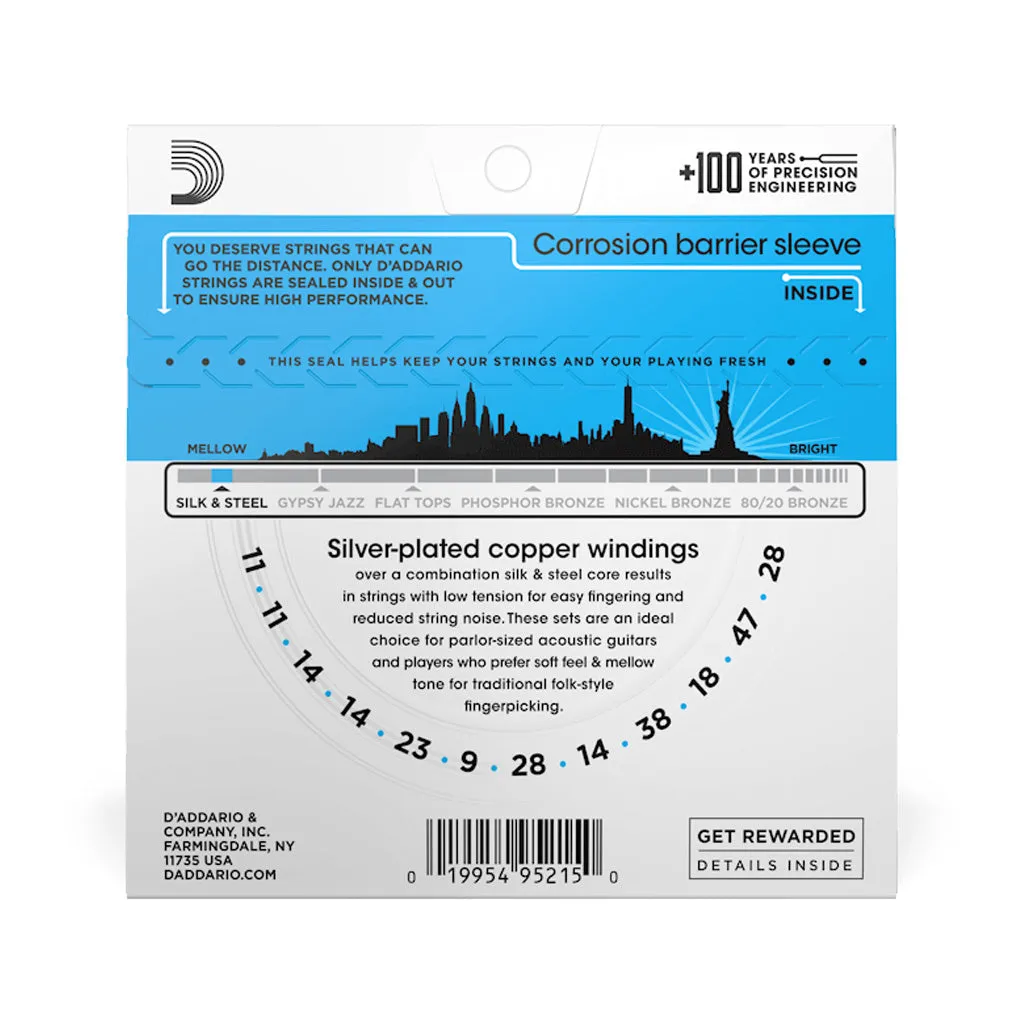 D'Addario EJ35 Silk and Steel 12-String Acoustic Guitar Strings, Light, 11-47
