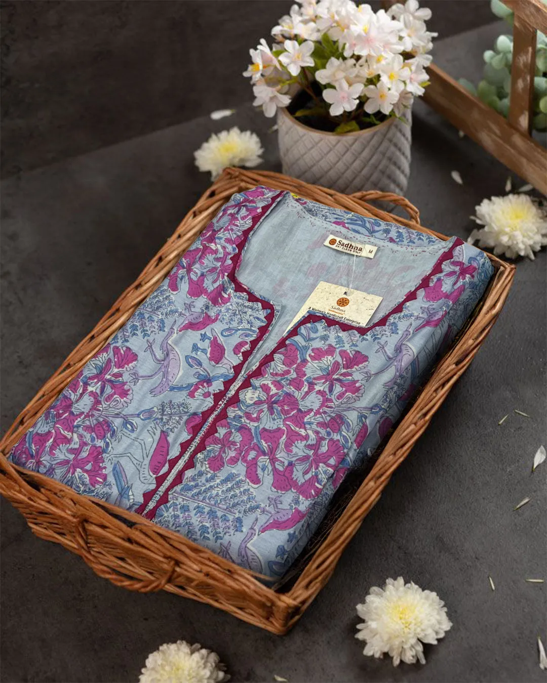 Designer Embroidered Silk Kurta for Women