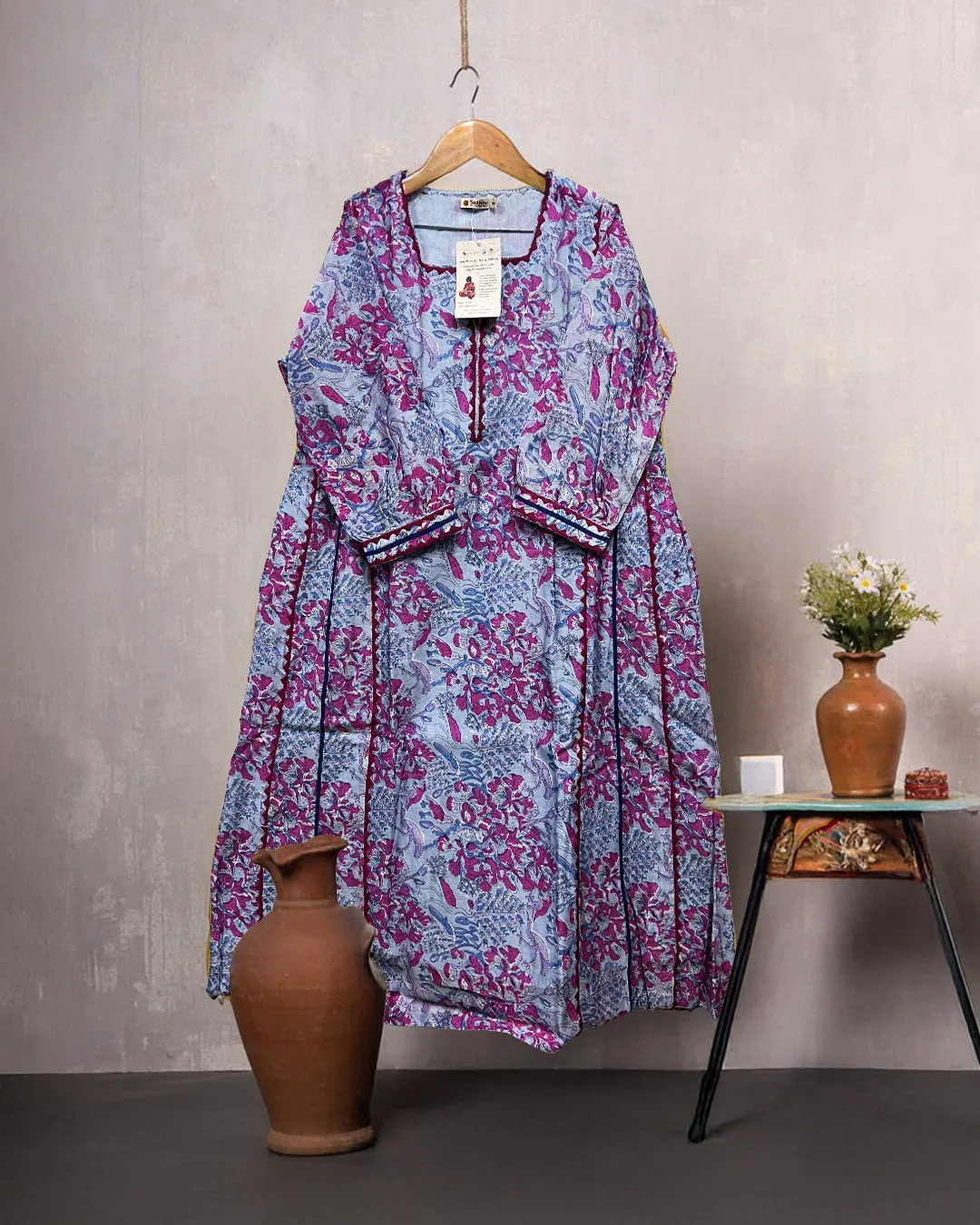Designer Embroidered Silk Kurta for Women
