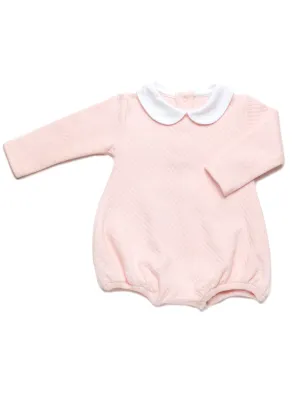 Diamond Quilt Long Sleeve Pima Bubble | Lt Pink