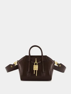Ebony Brown Antigona Toy Lock Bag