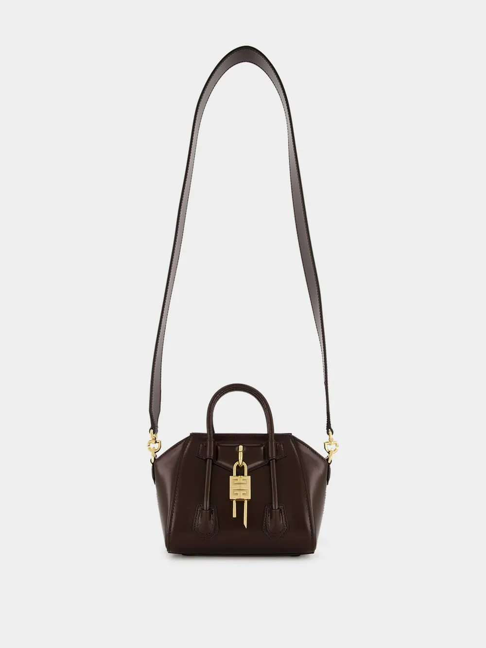 Ebony Brown Antigona Toy Lock Bag