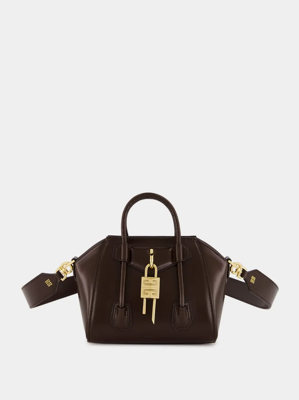 Ebony Brown Antigona Toy Lock Bag