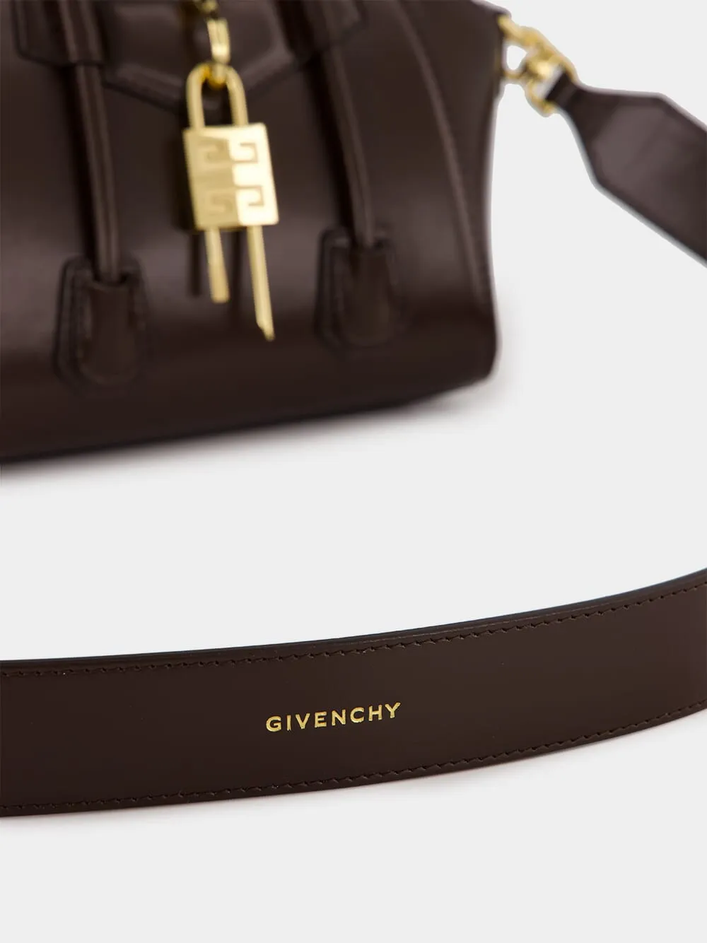 Ebony Brown Antigona Toy Lock Bag