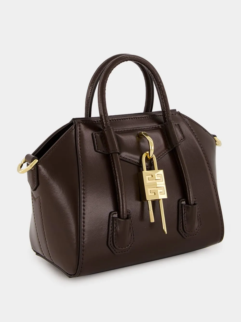 Ebony Brown Antigona Toy Lock Bag