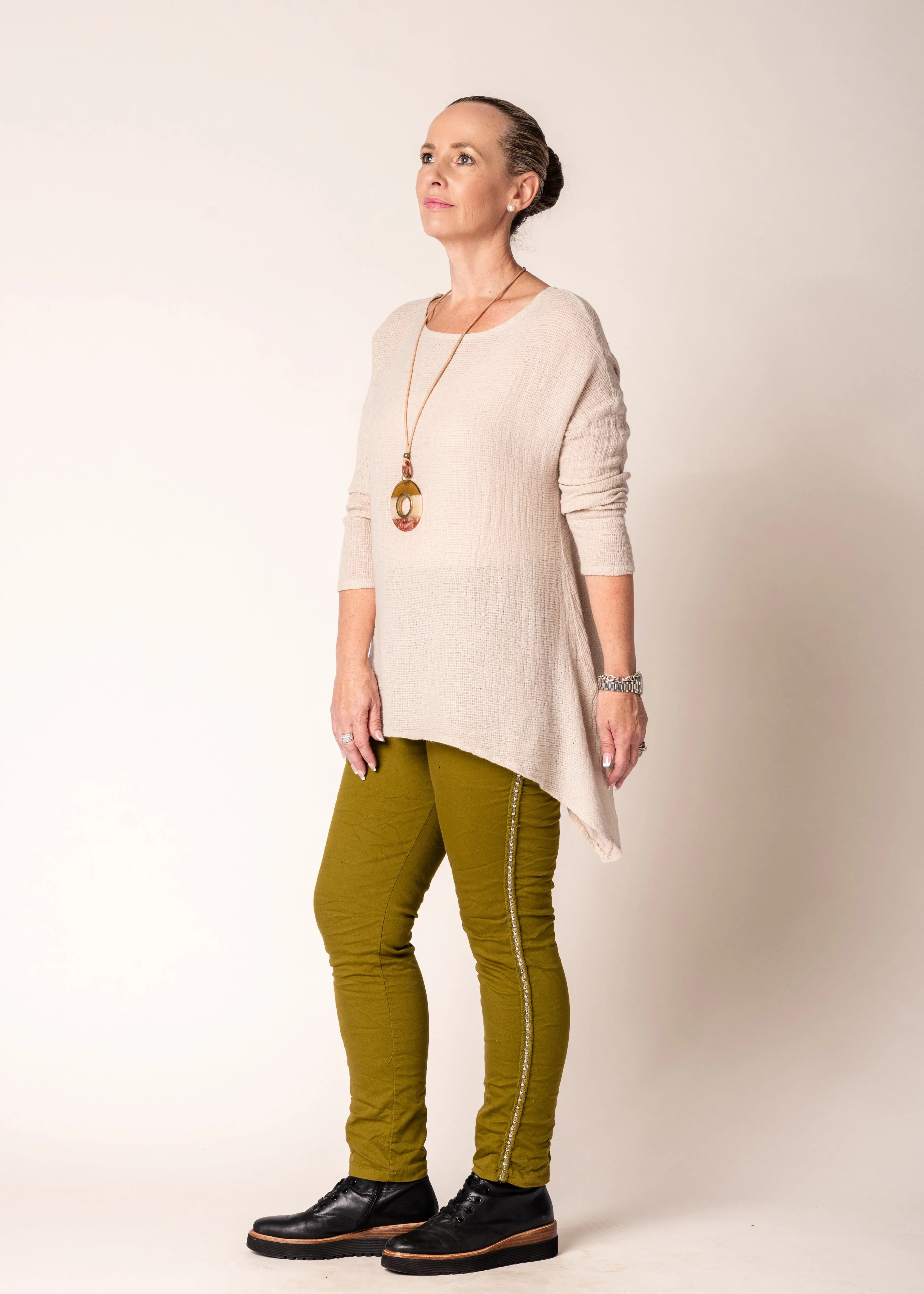 Eda Linen Top in Latte