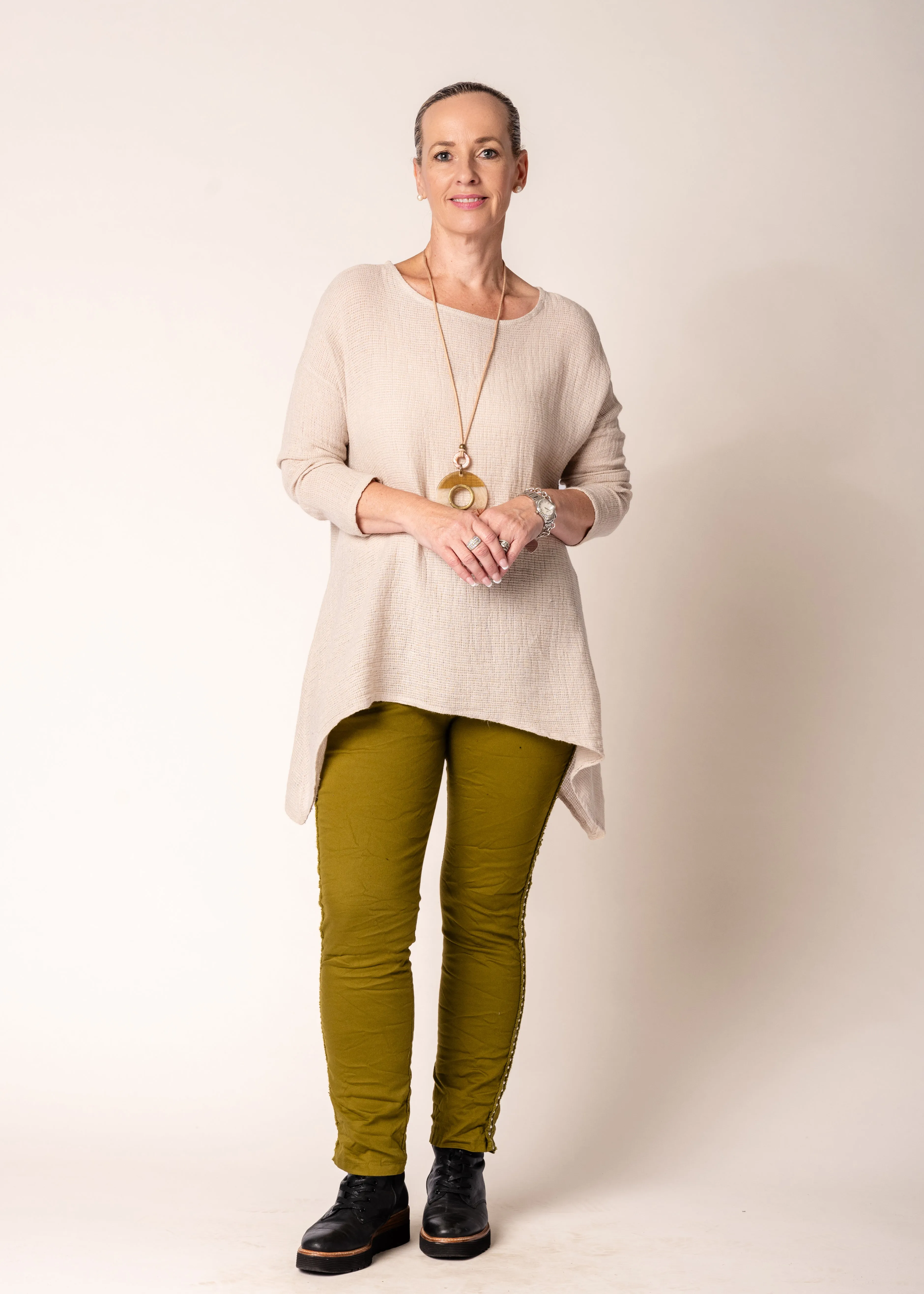 Eda Linen Top in Latte