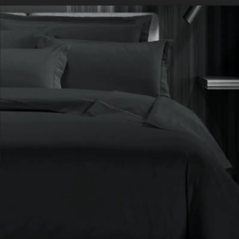 Egyptian Cotton 400 Thread Count Black Duvet Cover Set